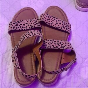 Pierre Dumas Brown and Black Sandals with Braided Design